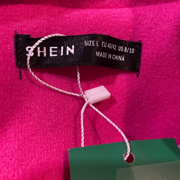 Pink/orange colorblock double-breasted coat, Medium Size 8/10 - Picture 10 of 10